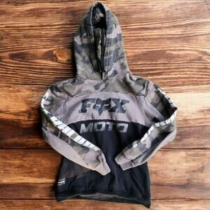 Fox Racing Hoodie Women's Sz M Camo Moto Colorblock Pullover Drawstring